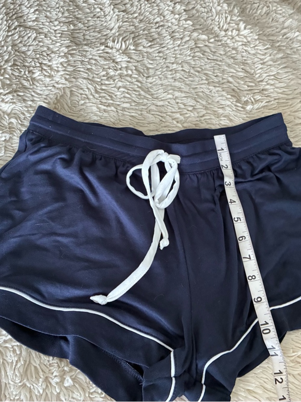 🌟Gap Body•Women’s Navy Athletic•Lounge•Sleep•Shorts with White Drawstring•Sz S - Picture 3 of 6